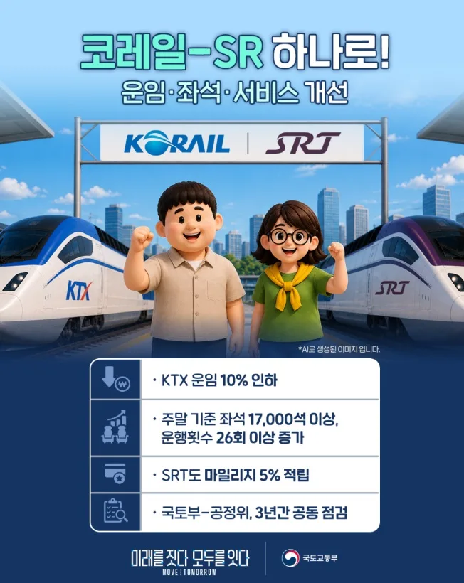 코레일-SR 통합 승인! 3년간 달라지는 고속철도 서비스, 꼭 알아야 할 내용은?